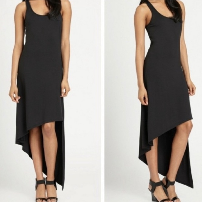 Michael Kors Women’s Black Hi-Lo Asymmetrical Slip Maxi Summer Dress